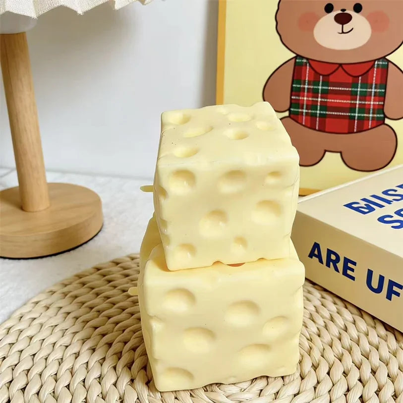 Squishy Cheese Stress Ball — Giant Slow-Rise Foam Toy