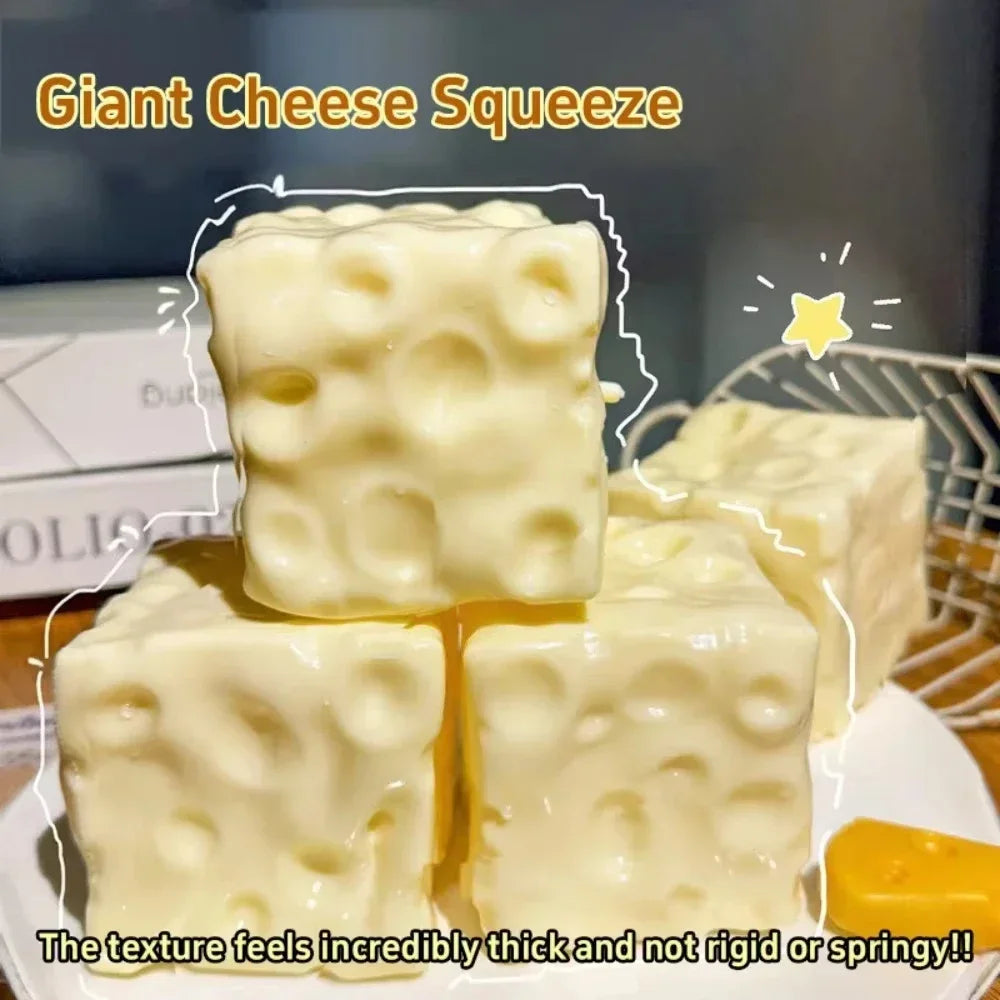 Squishy Cheese Stress Ball — Giant Slow-Rise Foam Toy