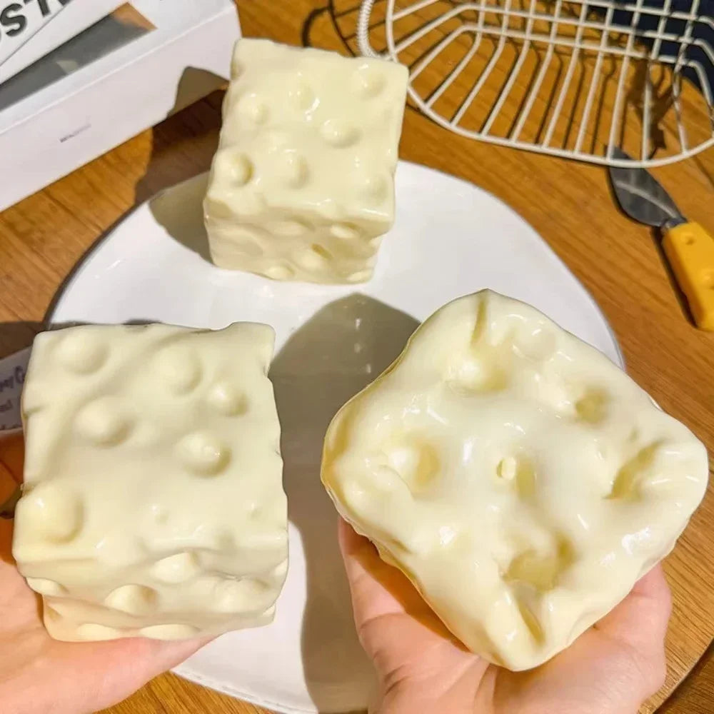 Squishy Cheese Stress Ball — Giant Slow-Rise Foam Toy