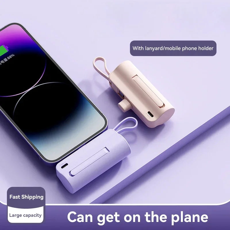 Pocket Rocket Power Bank — Mini Portable Charger, No Cable Needed