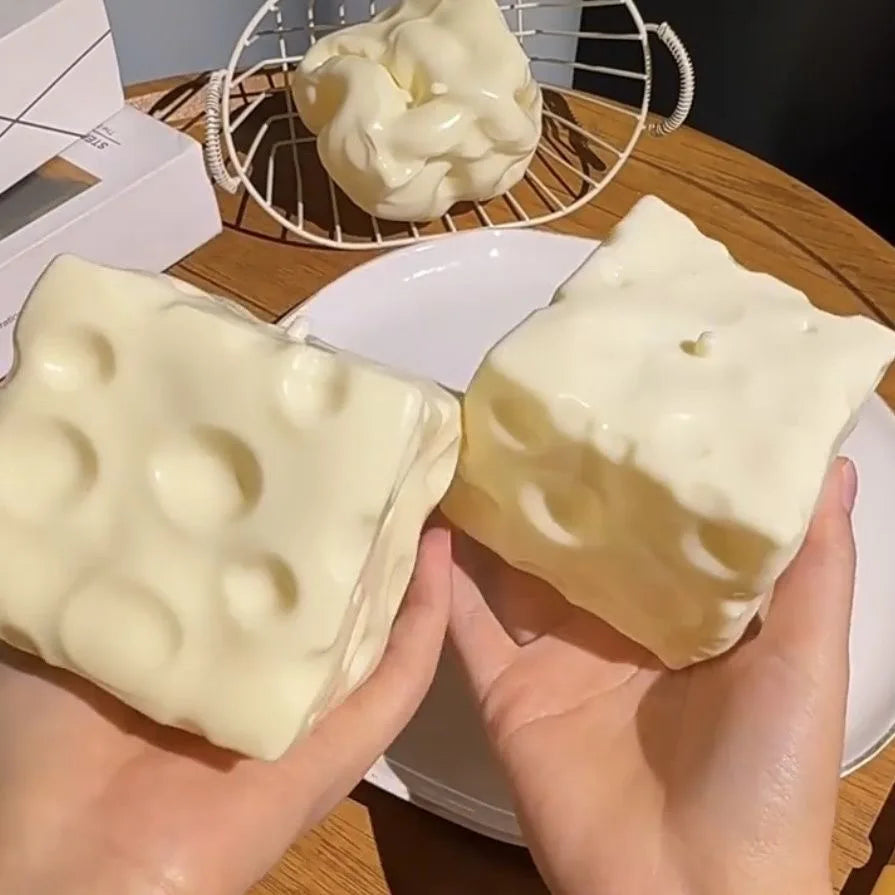 Squishy Cheese Stress Ball — Giant Slow-Rise Foam Toy