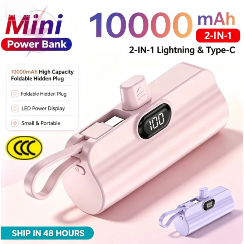 Pocket Rocket Power Bank — Mini Portable Charger, No Cable Needed