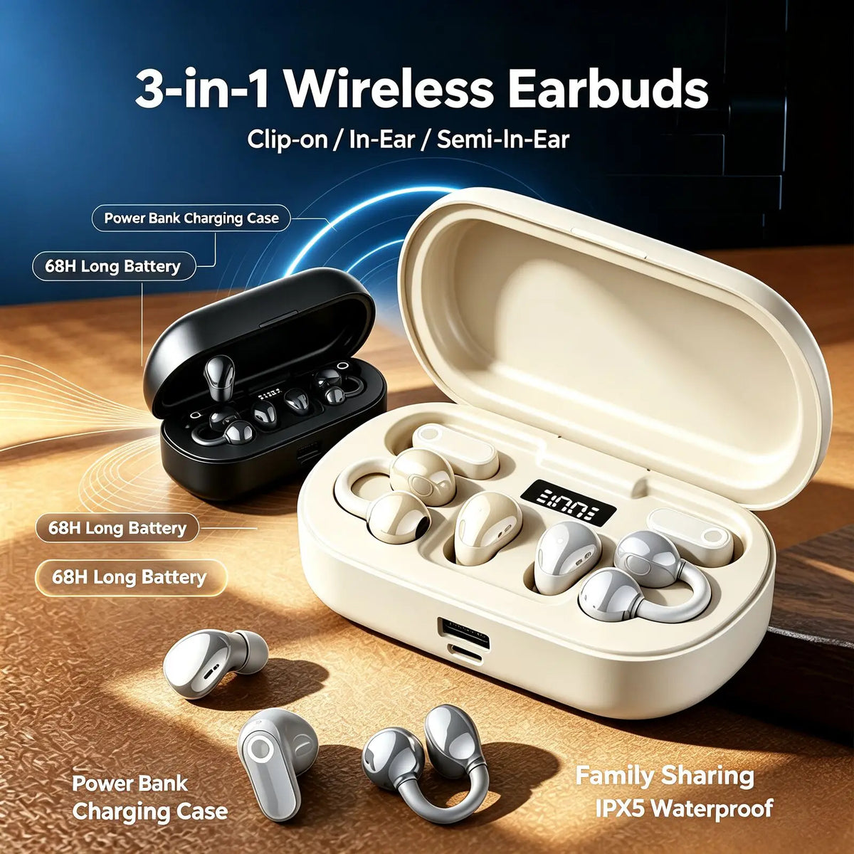 SoundBuds 3-in-1 — Wireless Earbuds with Built-In Power Bank