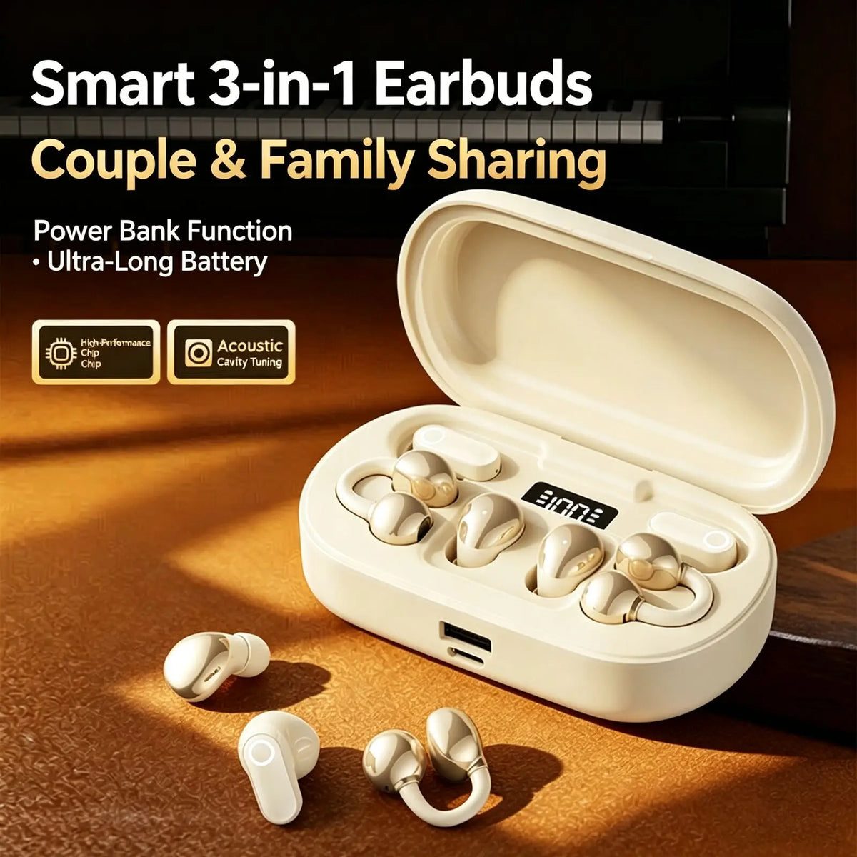 SoundBuds 3-in-1 — Wireless Earbuds with Built-In Power Bank