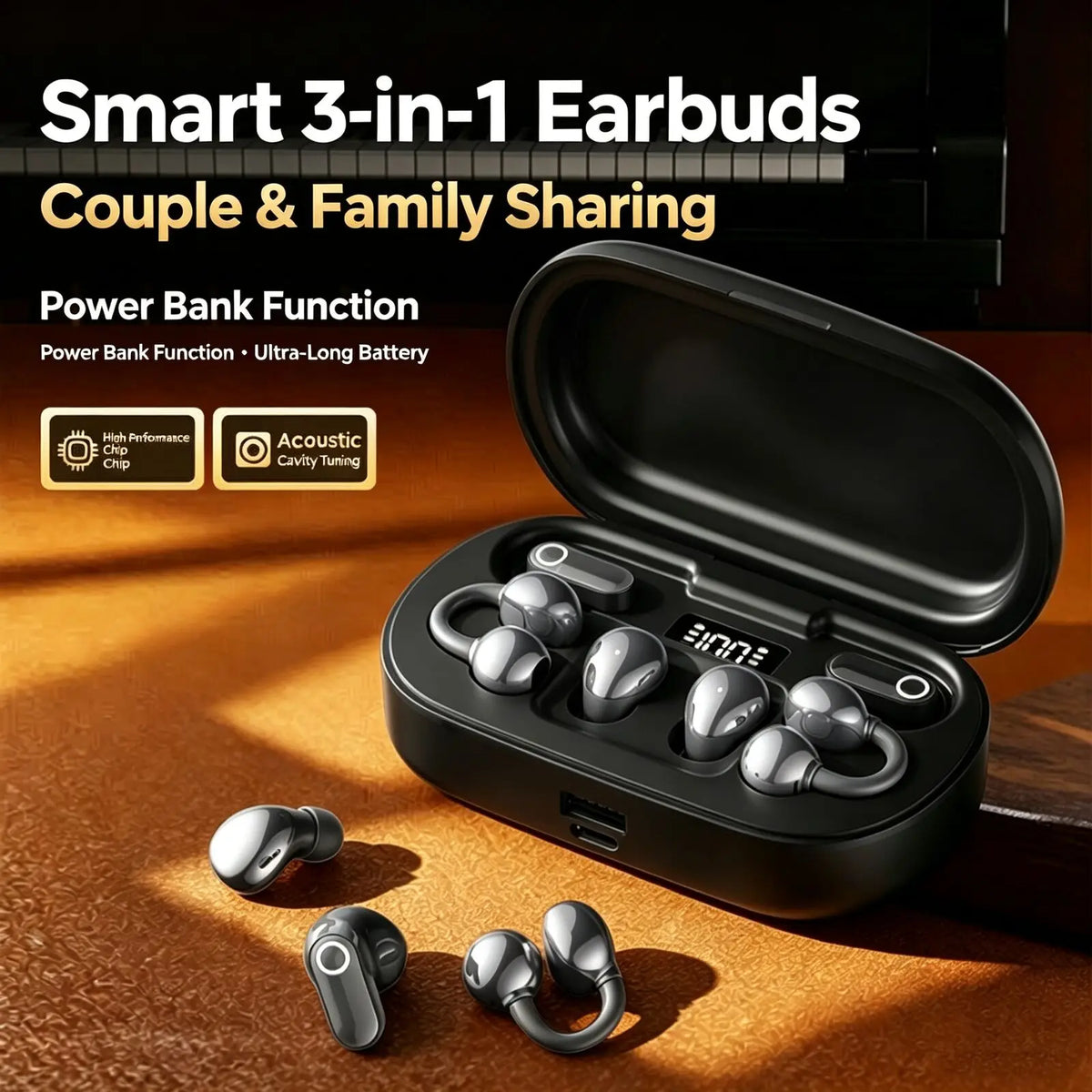 SoundBuds 3-in-1 — Wireless Earbuds with Built-In Power Bank