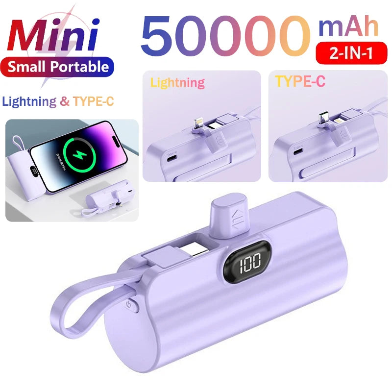 Pocket Rocket Power Bank — Mini Portable Charger, No Cable Needed