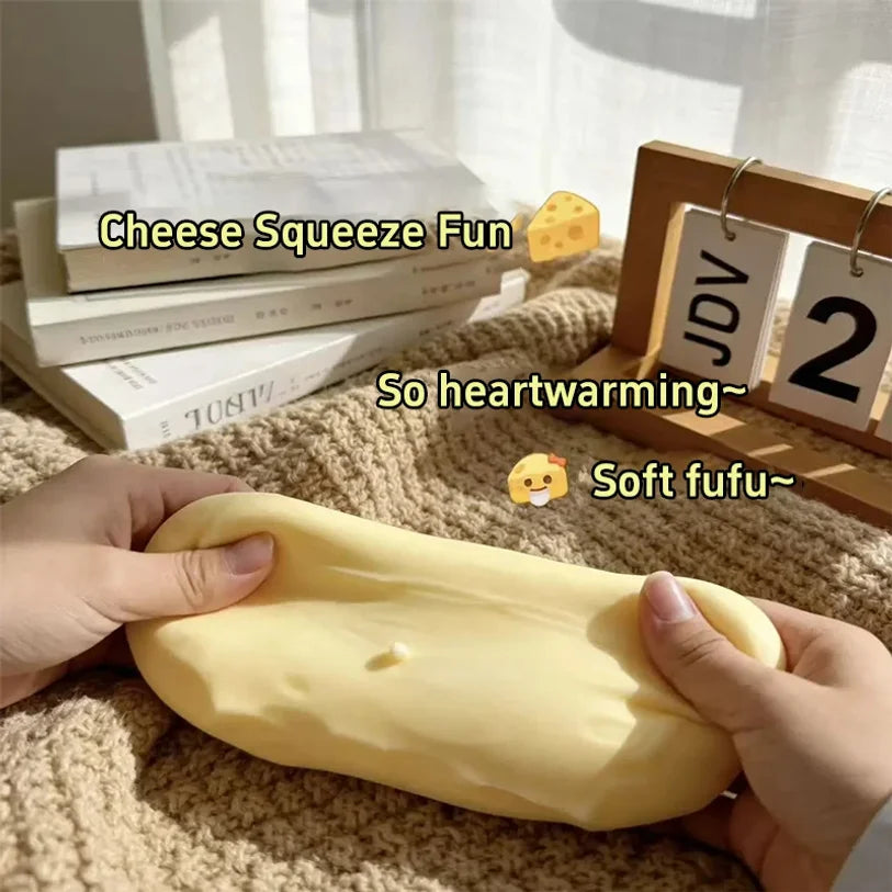 Squishy Cheese Stress Ball — Giant Slow-Rise Foam Toy